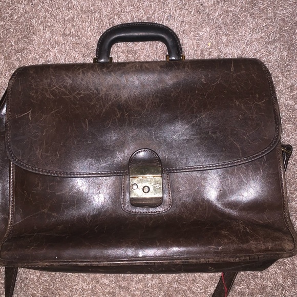 Vintage Mulholland Bros Leath Gold Clasp Msgr Bag - Picture 1 of 8